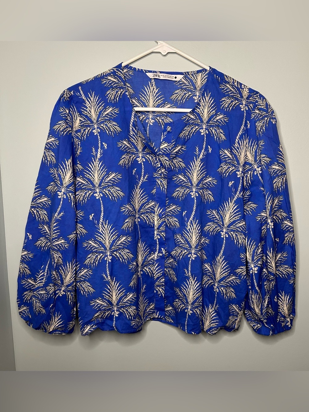 ZARA BLUE PALM PRINTED ZW COLLECTION